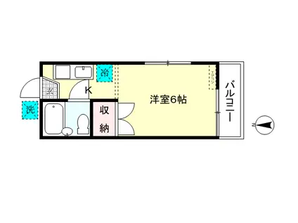 サンライフ元町(1K/2階)の間取り写真