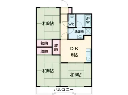 レジデンス親和(3DK/5階)の間取り写真