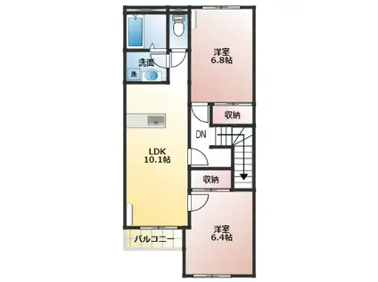 MOLTI(2LDK/2階)の間取り写真