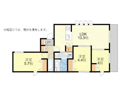 メゾン千里山(3LDK/1階)の間取り写真