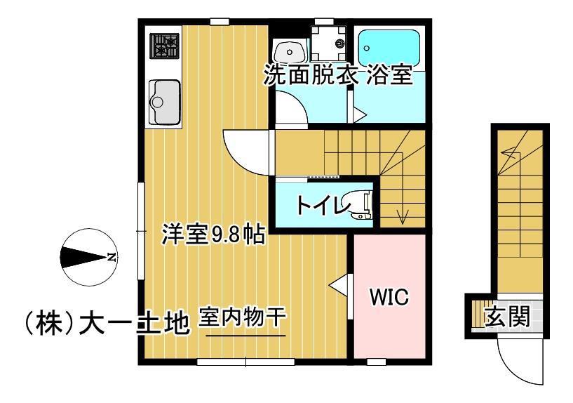 ル・メイユール東宮野目A棟(ワンルーム/2階)の間取り写真