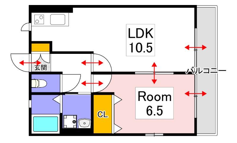 エアフォルクI(1LDK/2階)の間取り写真