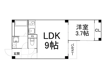 WIZ ABENO(1LDK/4階)の間取り写真