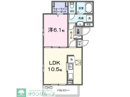 ファルファーラ(1LDK/1階)の間取り写真