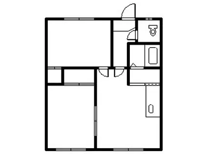 24コーポYAMASITA(2DK/2階)の間取り写真