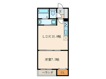 MODERNISMイースト(1LDK/3階)の間取り写真