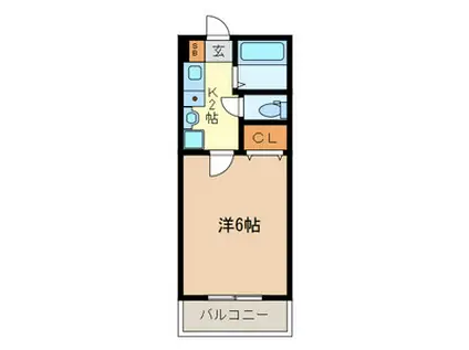 ウエストハイム草加中央(1K/1階)の間取り写真