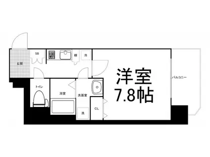 エイペックス大阪城西(1K/8階)の間取り写真