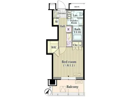 メルクマール京王笹塚レジデンス(1K/12階)の間取り写真