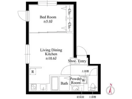SACHIEIKOU清澄白河(1LDK/4階)の間取り写真