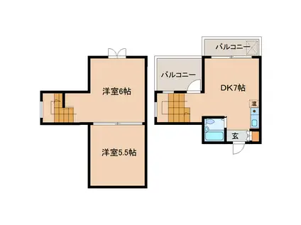 シティパレス21奈良寺町(2DK/4階)の間取り写真