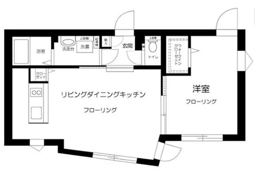 ラピス本郷(1LDK/1階)の間取り写真