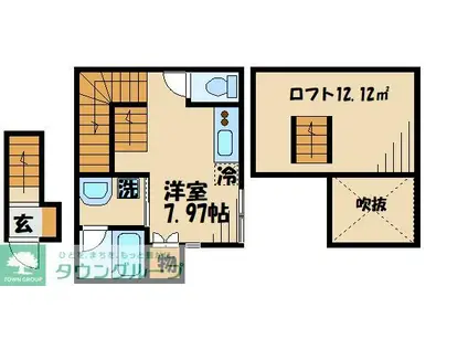 FLORENCE東府中(ワンルーム/2階)の間取り写真