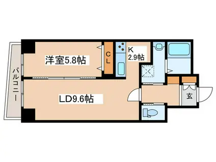 プロスパー月寒(1LDK/3階)の間取り写真