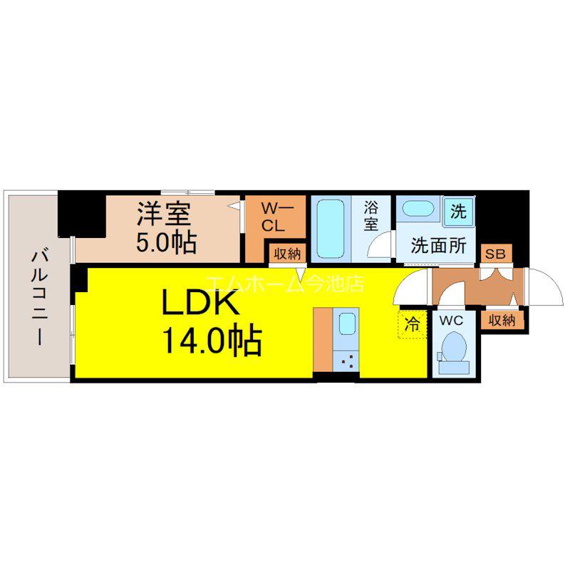 LAA KEA 徳川(1LDK/3階)の間取り写真