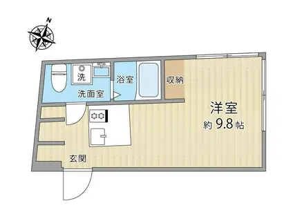 TRIAS138(ワンルーム/4階)の間取り写真