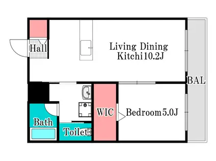 レイクヒルズ(1LDK/2階)の間取り写真