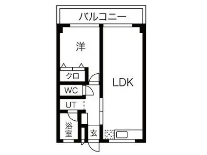 ハイツむすぶ(1LDK/3階)の間取り写真