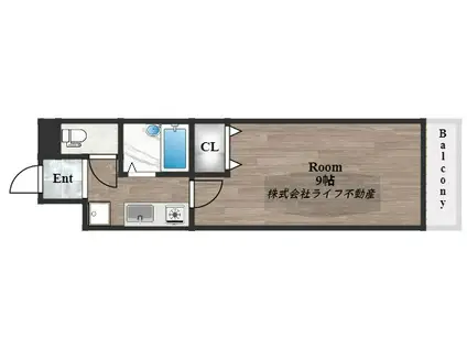 カトレアハイツ(1K/2階)の間取り写真