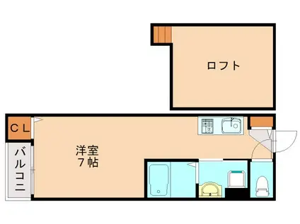ELYSIUM(ワンルーム/1階)の間取り写真