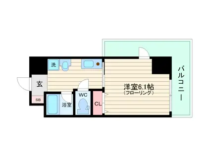 MESSAGE東京橋(1K/4階)の間取り写真