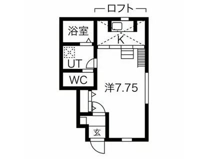 フリーダムコンセプツ一津屋猫の家(1K/1階)の間取り写真
