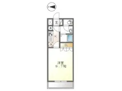 シェルル江北(1K/2階)の間取り写真