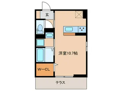 アリア西矢倉(ワンルーム/1階)の間取り写真