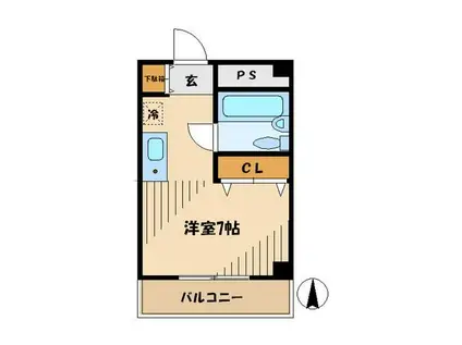 植村ビル(1K/1階)の間取り写真