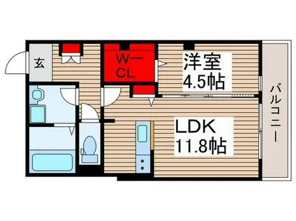 COTTON LIGHTS KAWAGOE(1LDK/3階)の間取り写真