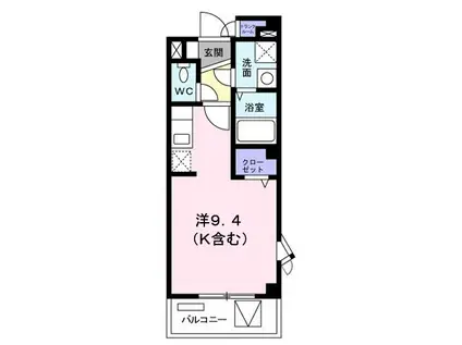 クラール花園(ワンルーム/3階)の間取り写真