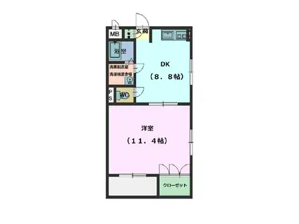 グレープマンション(1DK/3階)の間取り写真