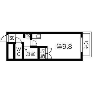 エステイタスAS-17(ワンルーム/4階)の間取り写真