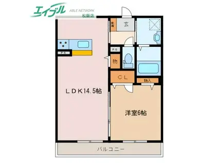 ALFLAT NAKAGAWA(1LDK/1階)の間取り写真