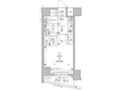 クオリタス綾瀬(1K/6階)の間取り写真
