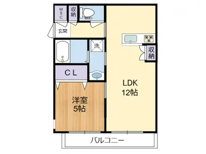 エマーブルS.S(1LDK/2階)の間取り写真