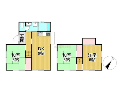 R-BOX上津(3DK/1階)の間取り写真