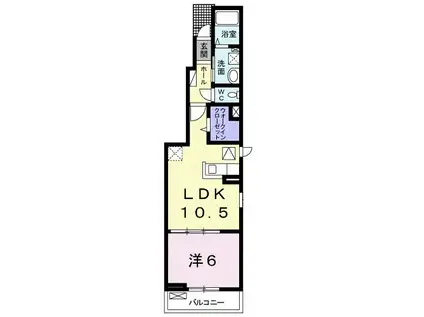 セシル エトワールLI(1LDK/1階)の間取り写真