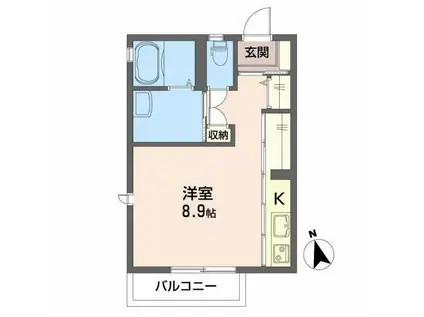 ルミエールK(1K/1階)の間取り写真