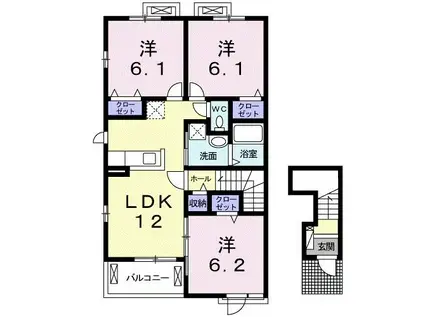 グランドウール III(3LDK/2階)の間取り写真