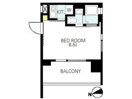 レジディア市谷薬王寺(1K/13階)の間取り写真