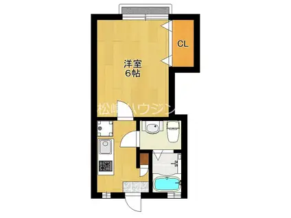 ホワイトヴィラ(1K/2階)の間取り写真