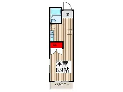 コートビレッジアサカ(ワンルーム/2階)の間取り写真