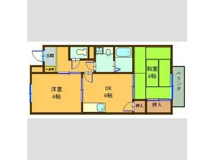 メゾンエクセル土田(2DK/2階)の間取り写真