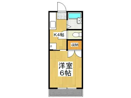 シャトレーII(1K/1階)の間取り写真