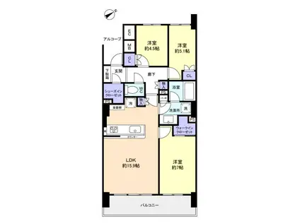 パークタワー八千代緑が丘(3LDK/26階)の間取り写真