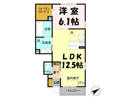 PENNY LANE(1LDK/1階)の間取り写真