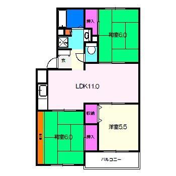 ネオグレイス(3LDK/2階)の間取り写真