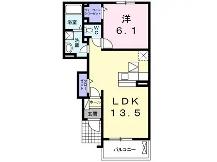 ファイン・ビレッチIV(1LDK/1階)の間取り写真