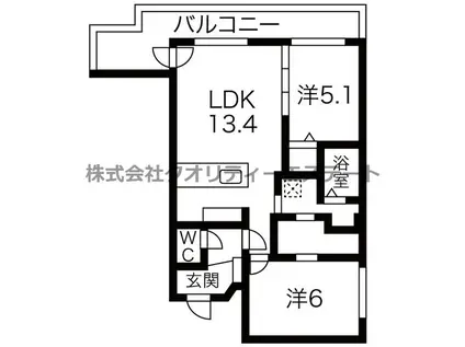 ASSE円山桜並木(2LDK/5階)の間取り写真